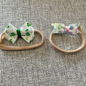 St Patrick’s Day and Easter baby headbands. Set of two
